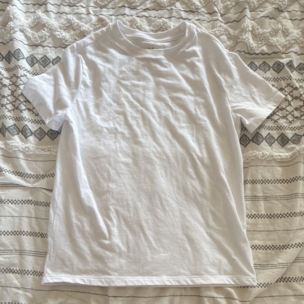 NWOT Cat And Jack White Tee Short Sleeve Boys Basic Size L 10/12